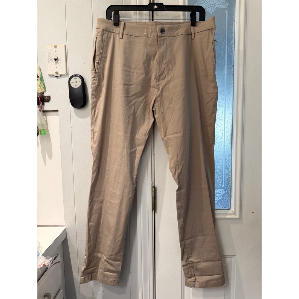 Birddogs Mens Khaki Chino Pants 34x30 Tan Stretch Flat Front Zipper Pocket